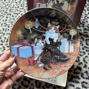 Lowell Davis Country Christmas‎ Cat Plate VTG Christmas In Box, 3835/7500 1984